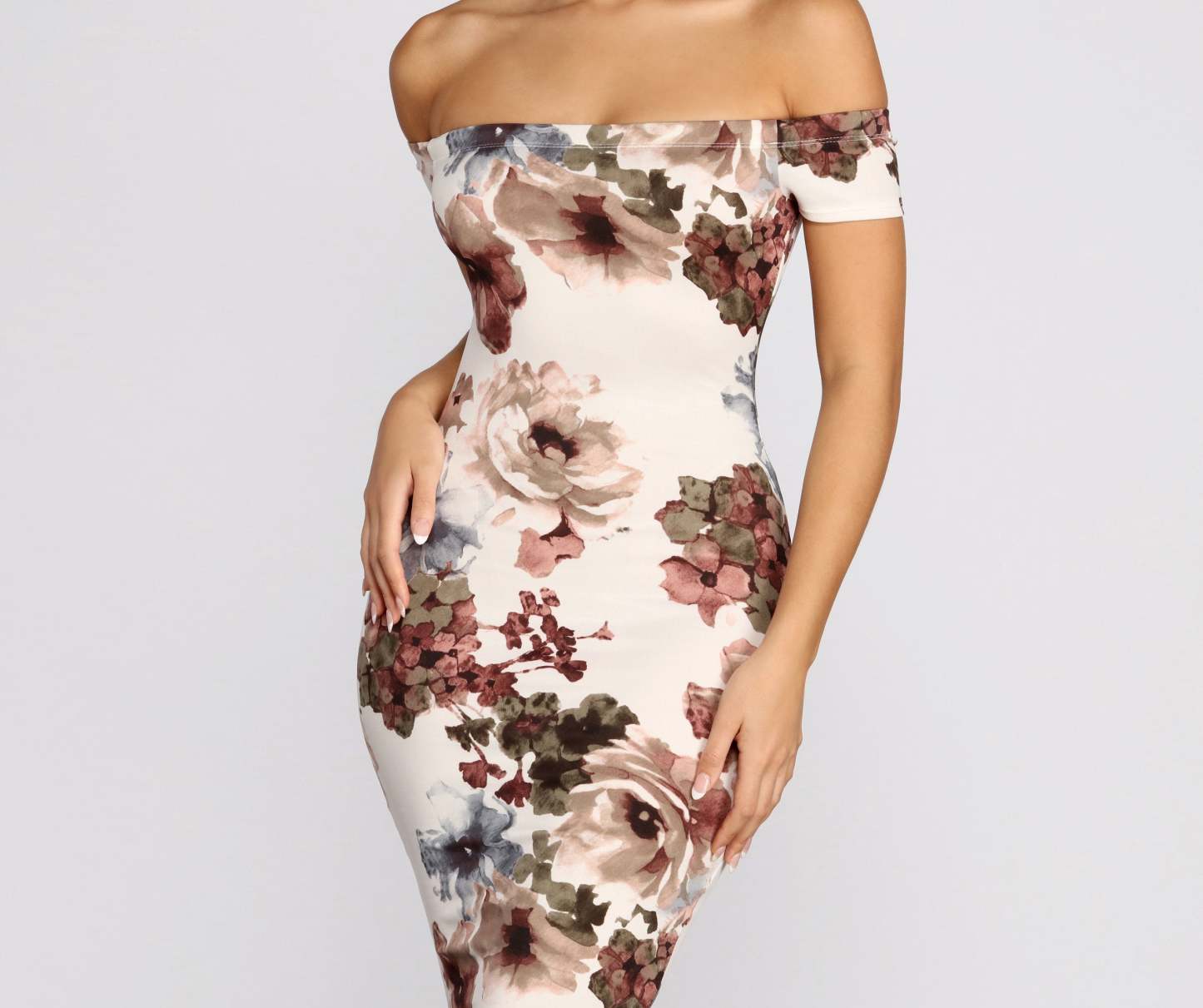 Painted In Florals Midi Dress - Lady Occasions