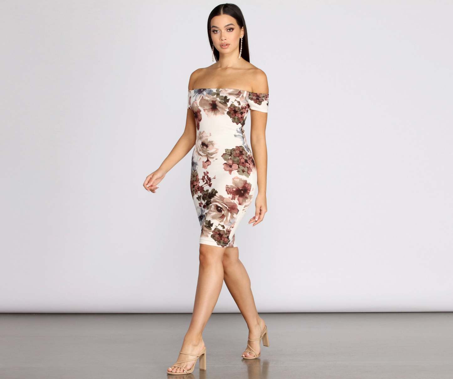 Painted In Florals Midi Dress - Lady Occasions