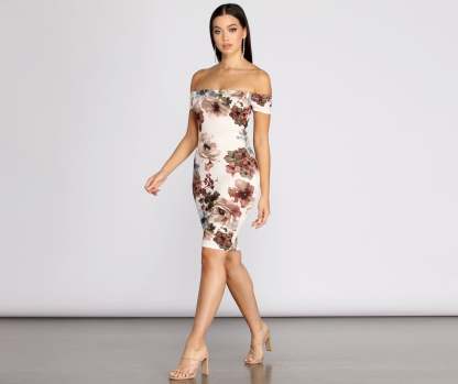 Painted In Florals Midi Dress - Lady Occasions