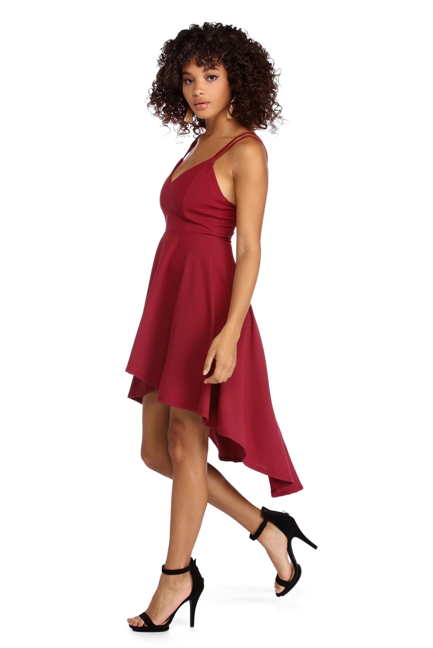 Cross Back High-Low Dress - Lady Occasions