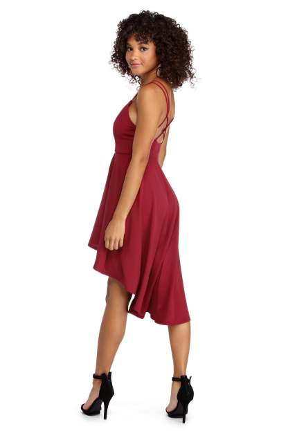 Cross Back High-Low Dress - Lady Occasions