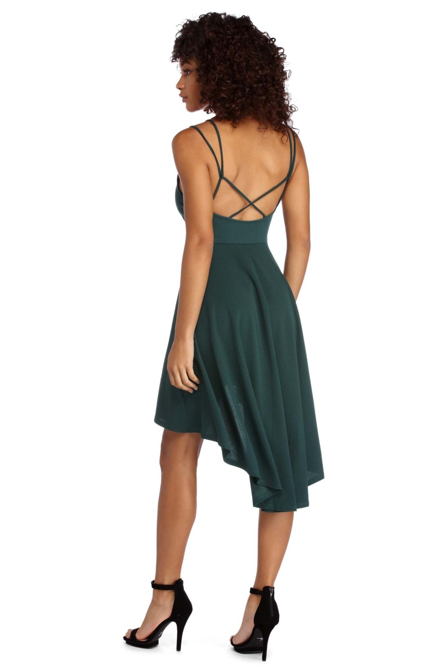 Cross Back High-Low Dress - Lady Occasions