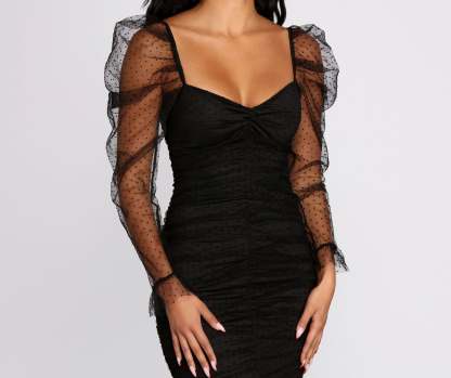 Everyone's Sweetheart Puff Sleeve Mini Dress - Lady Occasions