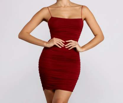 Friday Night Ruched Midi Dress - Lady Occasions