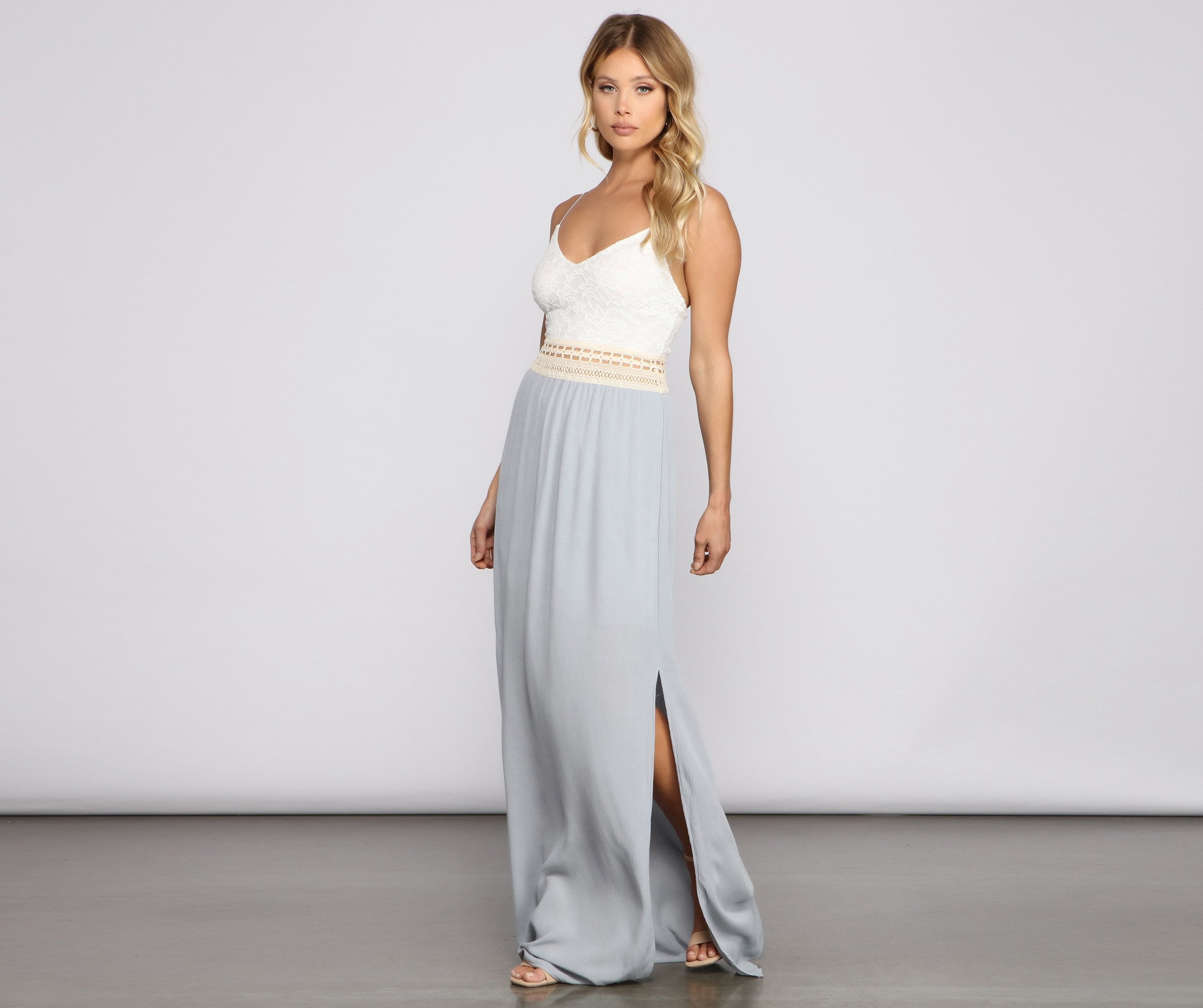 Effortlessly Stunning Crochet Waist Maxi Dress - Lady Occasions