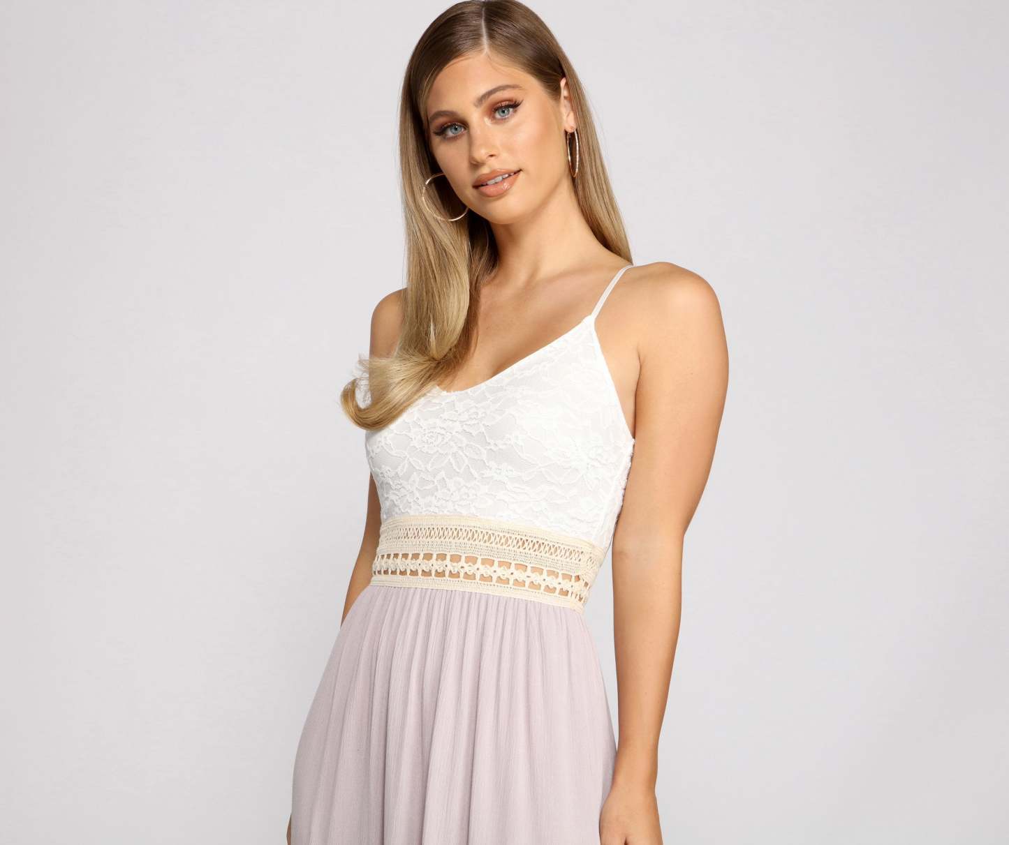 Effortlessly Stunning Crochet Waist Maxi Dress - Lady Occasions