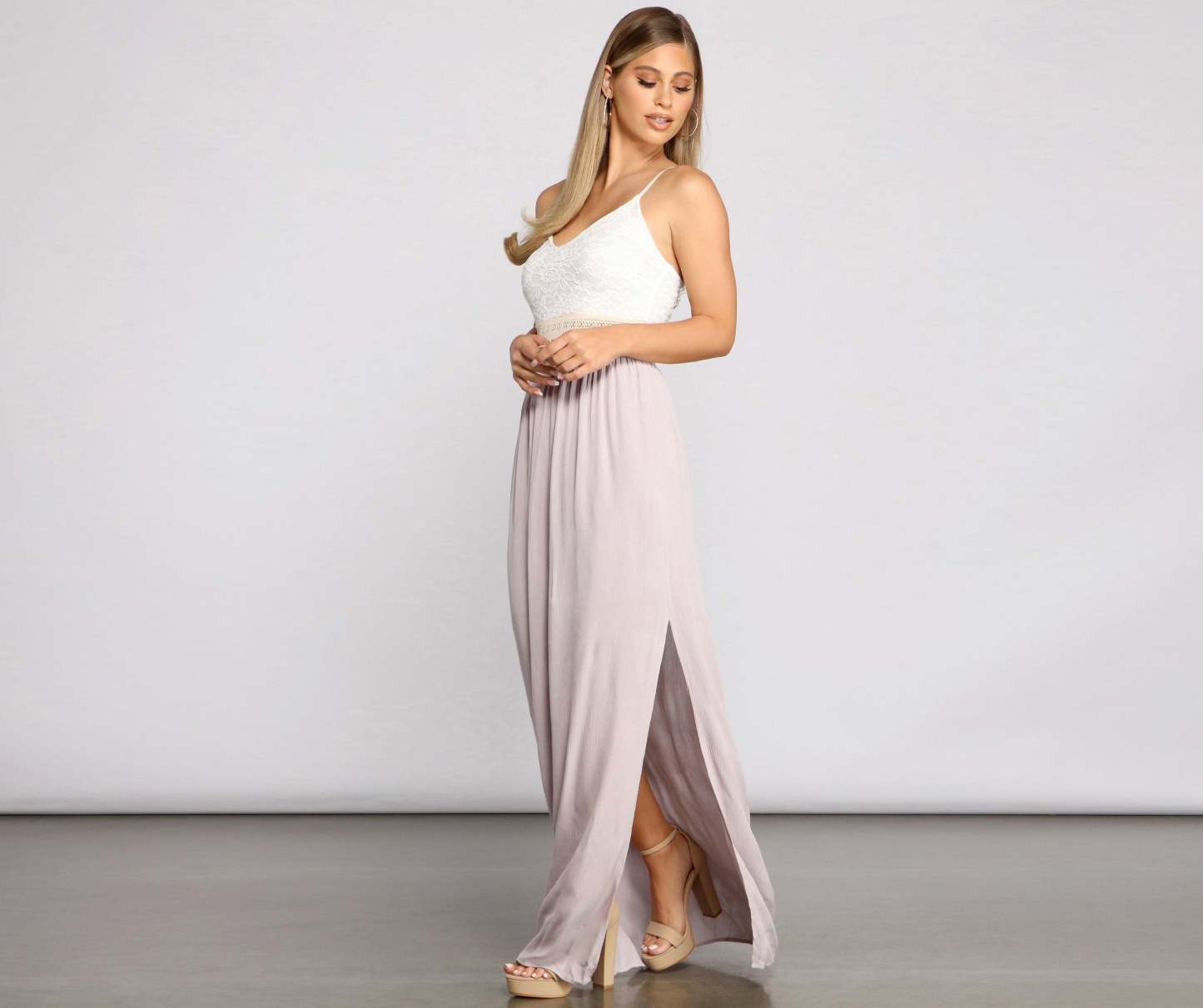 Effortlessly Stunning Crochet Waist Maxi Dress - Lady Occasions