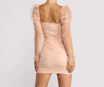 Everyone's Sweetheart Puff Sleeve Mini Dress - Lady Occasions