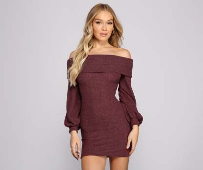 Major Crush Cozy Mini Dress - Lady Occasions