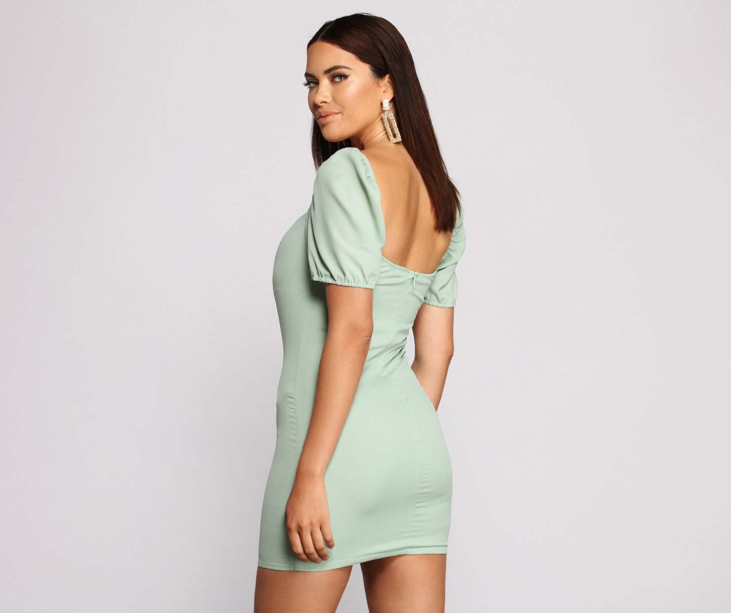 Keep It Sweet Puff Sleeve Mini Dress - Lady Occasions