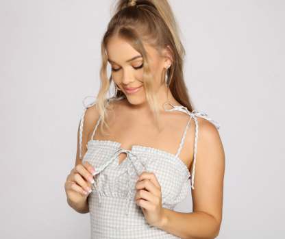 Girl-Next-Door Gingham Mini Dress - Lady Occasions