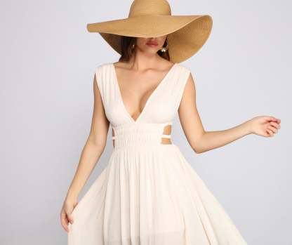 Style Icon Gauze Cutout Maxi Dress - Lady Occasions