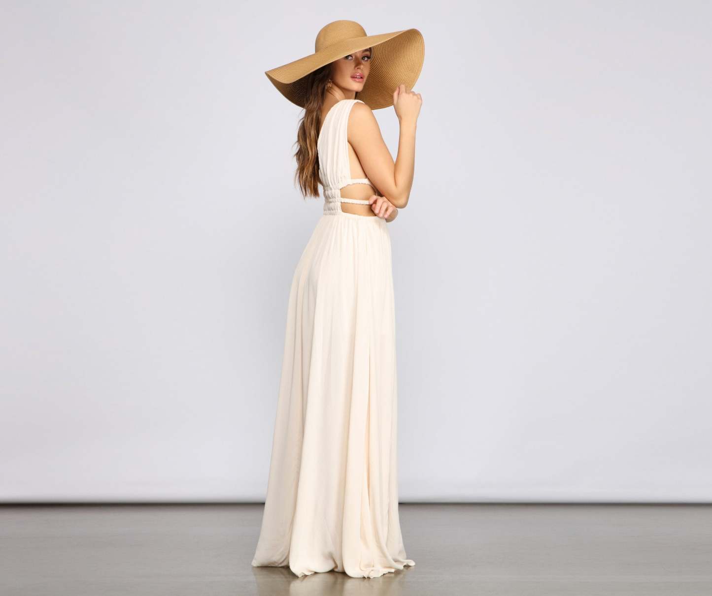 Style Icon Gauze Cutout Maxi Dress - Lady Occasions