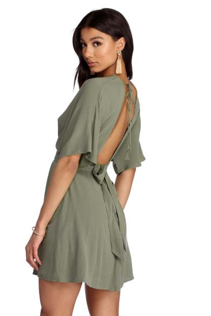 Beautifully Buttoned Skater Dress - Lady Occasions