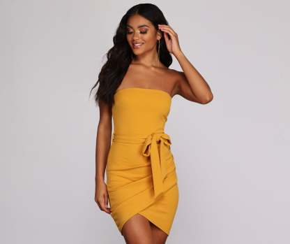 Tied With Style Mini Dress - Lady Occasions