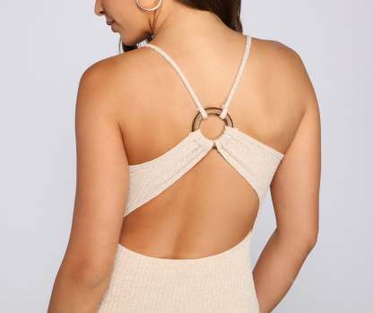 Stylish Stunner Ribbed Knit Midi Dress - Lady Occasions