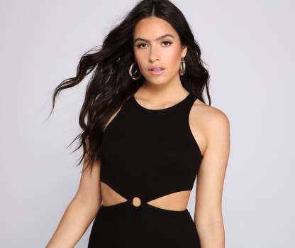 Keep It Trendy Cutout Mini Dress - Lady Occasions