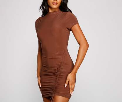 Own That Ruched Tie Bodycon Dress - Lady Occasions