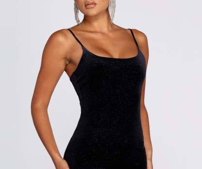 Midnight Star Velvet Mini Dress - Lady Occasions