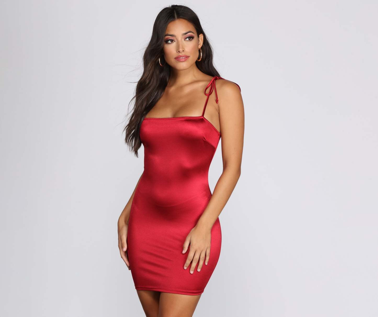 Stunner In Satin Mini Dress - Lady Occasions