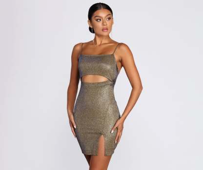 Party With Me Glitter Mini Dress - Lady Occasions