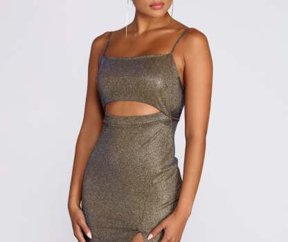 Party With Me Glitter Mini Dress - Lady Occasions