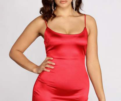 Club Cuts Satin Mini Dress - Lady Occasions