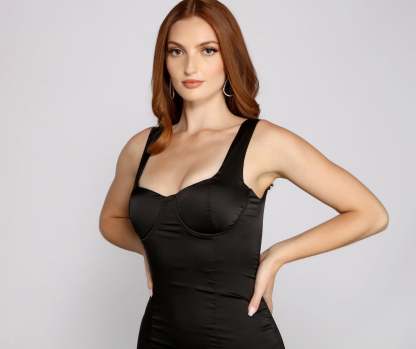 Major Sweetheart Satin Mini Dress - Lady Occasions