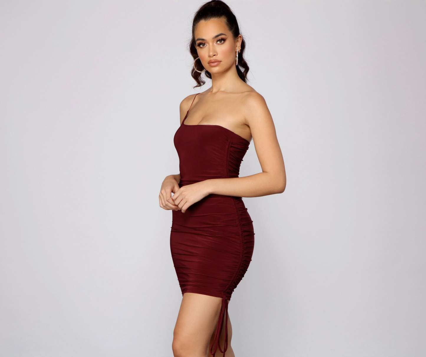 Heart Of Glam Ruched Knit Mini Dress - Lady Occasions
