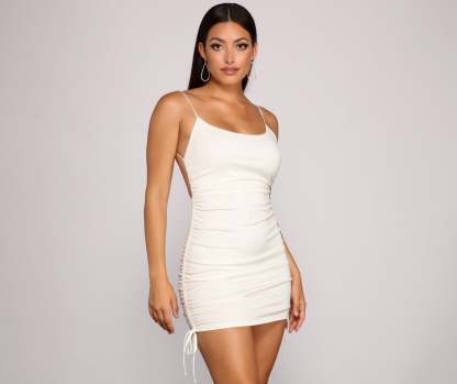 Ready To Glow Ruched Mini Dress - Lady Occasions