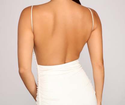 Ready To Glow Ruched Mini Dress - Lady Occasions