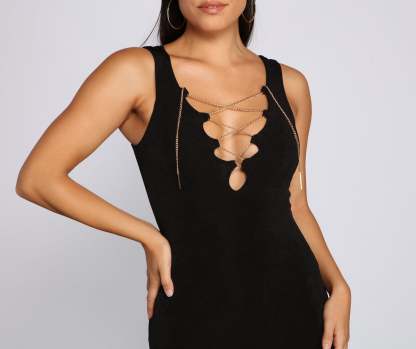Off The Chain Sleeveless Mini Dress - Lady Occasions