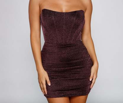 Gorgeous Shimmer Corset Mini Dress - Lady Occasions
