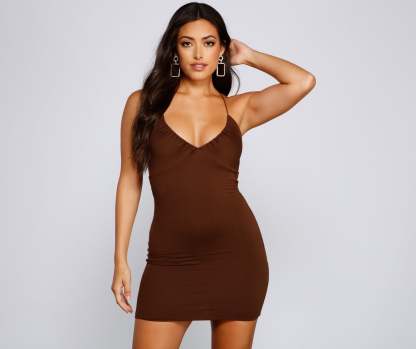 Sultry Impression Open Back Mini Dress - Lady Occasions
