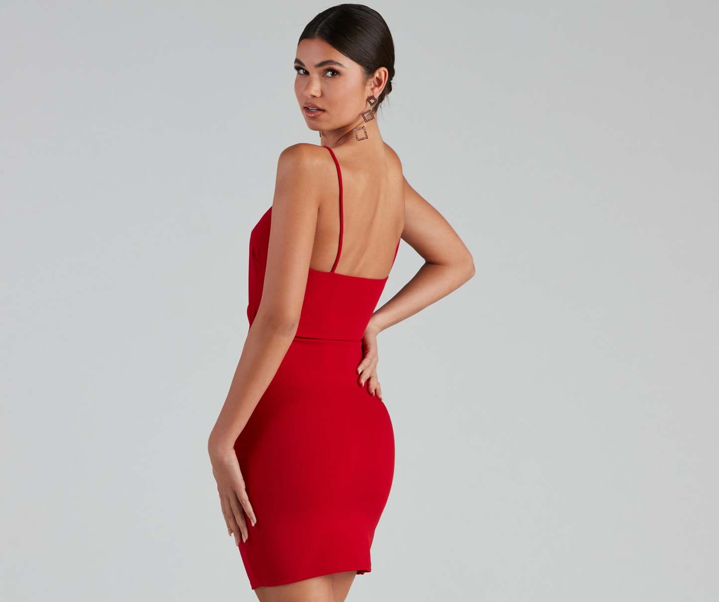 In The Club Square Neck Cutout Dress - Lady Occasions