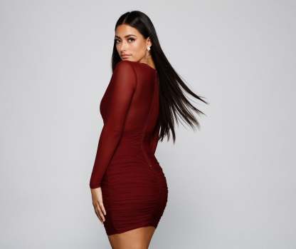 Date Night Ready Ruched Mini Dress - Lady Occasions
