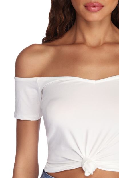 Knot Over You Off Shoulder Crop Top - Lady Occasions