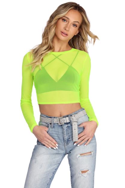 Mesh With The Best Crop Top - Lady Occasions