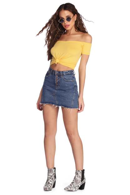 Knot Over You Off Shoulder Crop Top - Lady Occasions