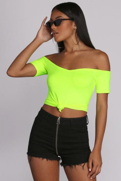 Knot Over You Off Shoulder Crop Top - Lady Occasions