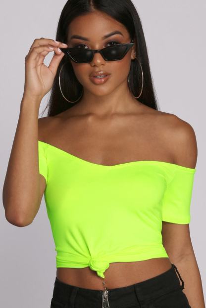 Knot Over You Off Shoulder Crop Top - Lady Occasions
