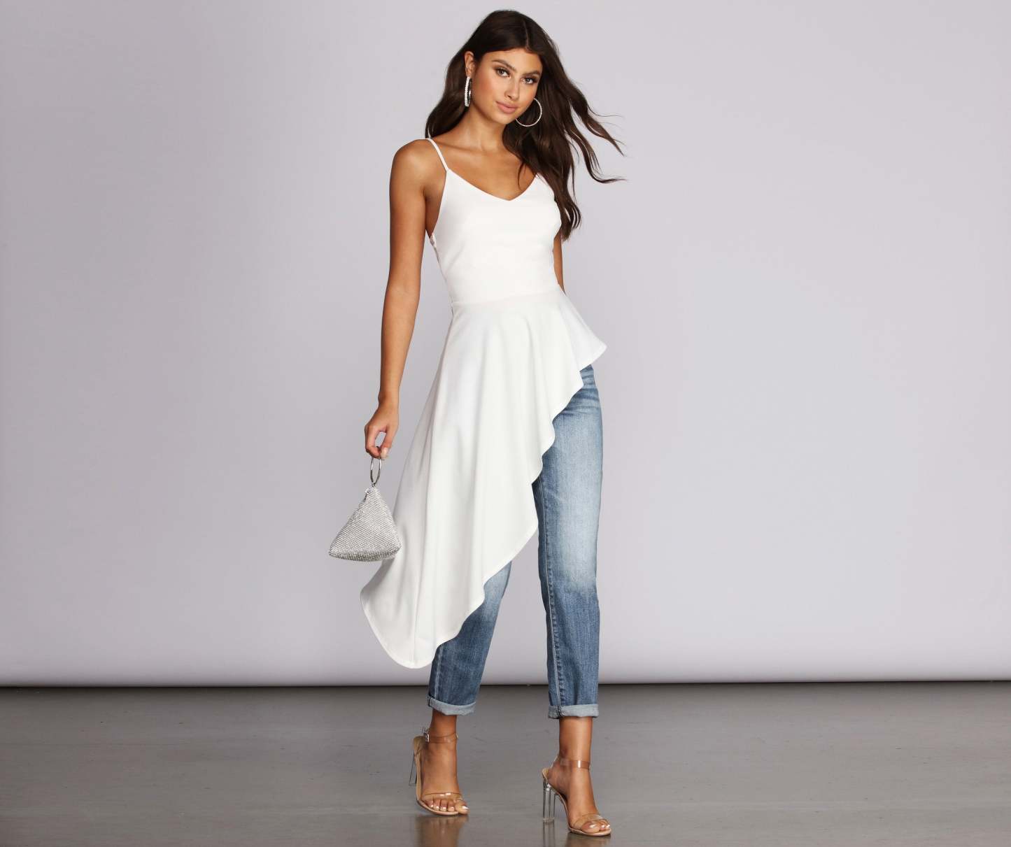 Pretty In Peplum High Low Top - Lady Occasions