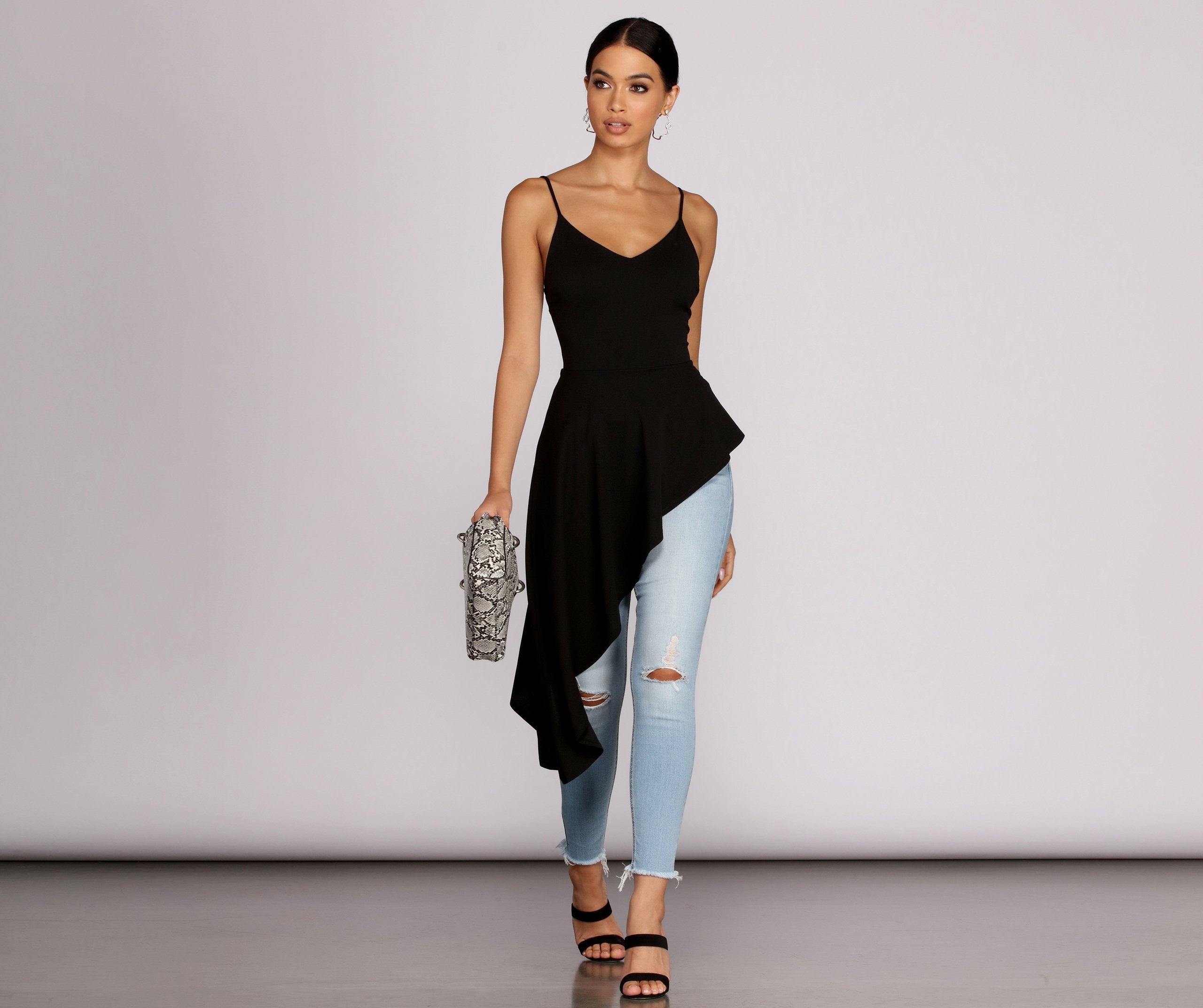 Pretty In Peplum High Low Top - Lady Occasions