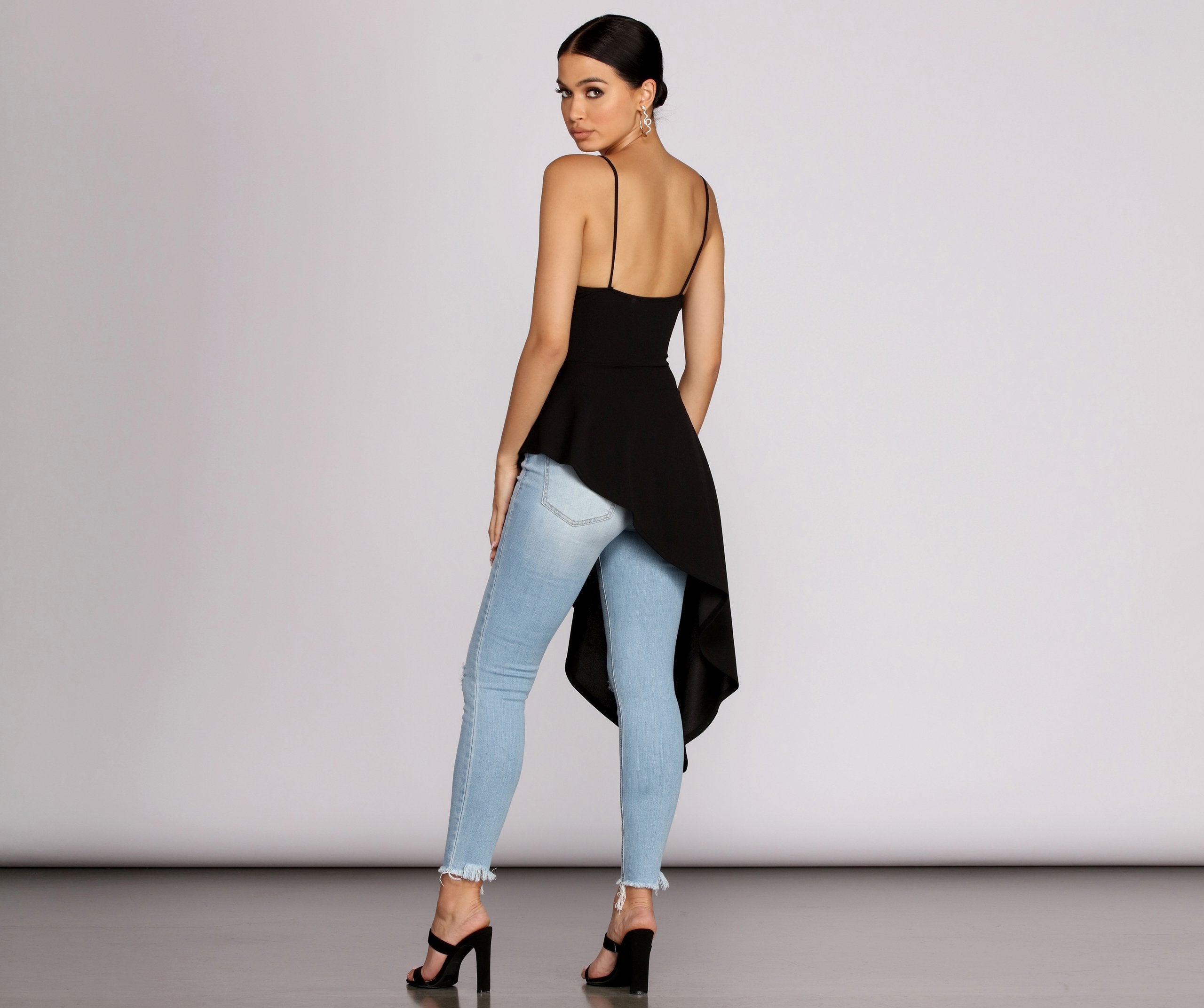 Pretty In Peplum High Low Top - Lady Occasions