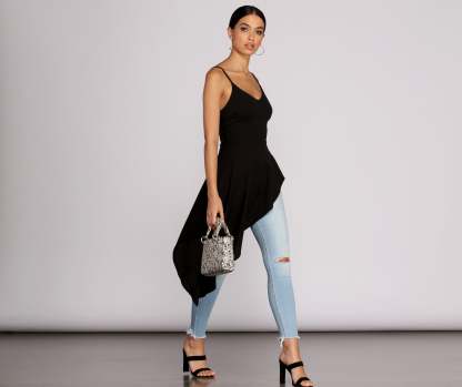 Pretty In Peplum High Low Top - Lady Occasions