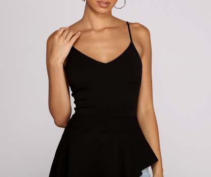 Pretty In Peplum High Low Top - Lady Occasions