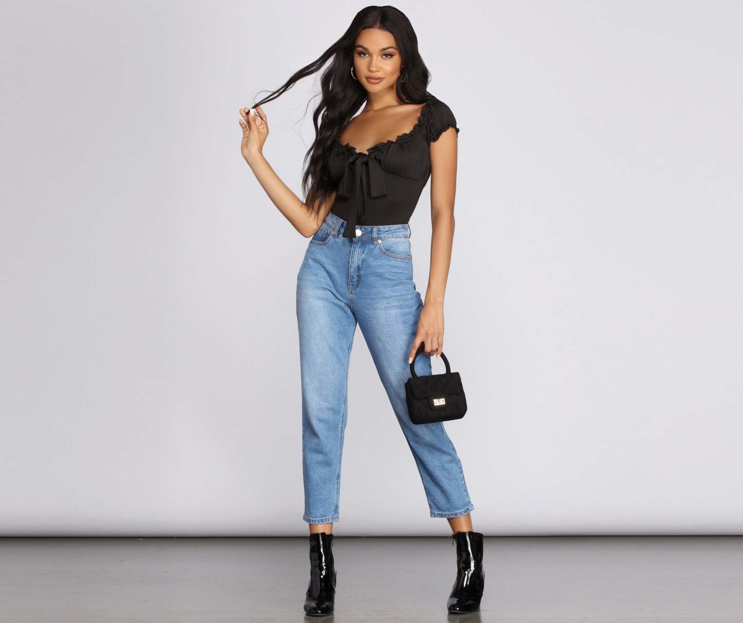 Be Honest Ruched Tie Front Top - Lady Occasions