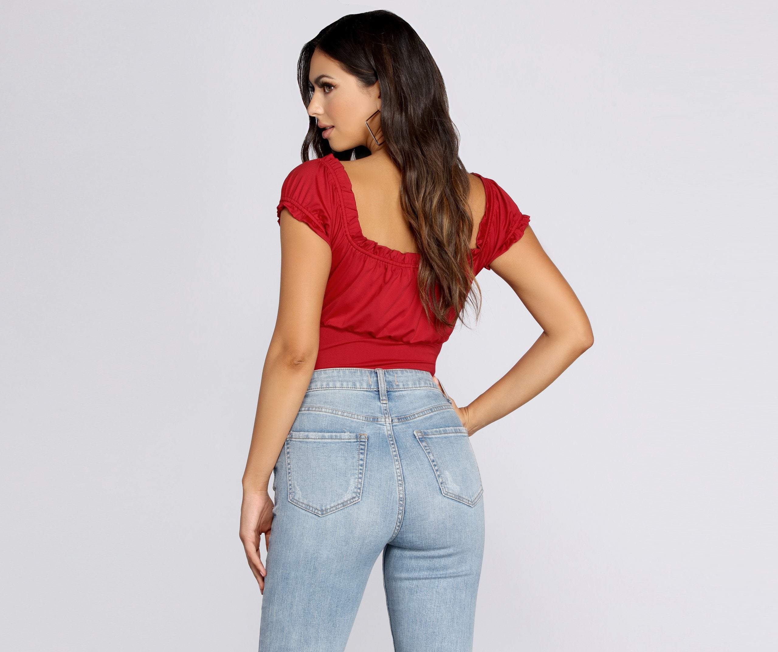 Be Honest Ruched Tie Front Top - Lady Occasions