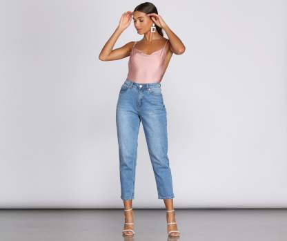 On It Cowl Neck Bodysuit - Lady Occasions
