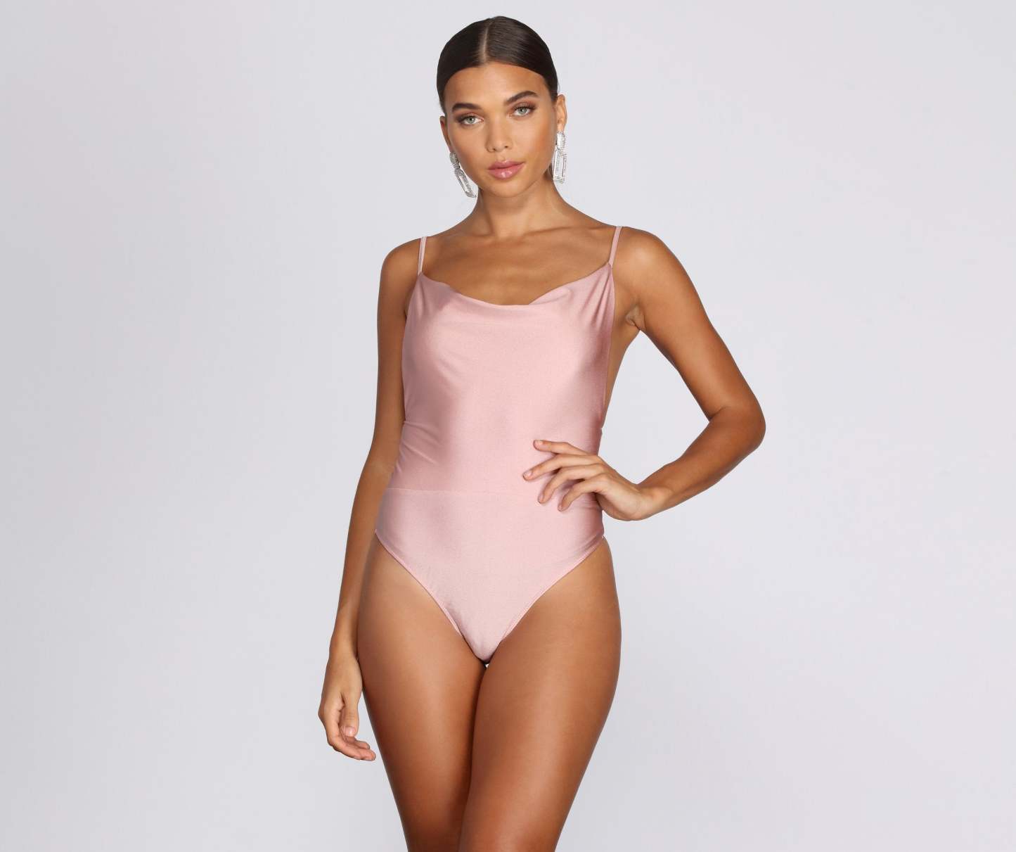 On It Cowl Neck Bodysuit - Lady Occasions